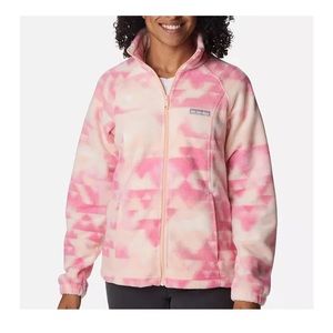 Columbia Benton Springs fleece jacket size large in peach blossom Aztec print.